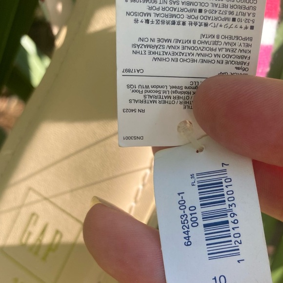 Gap flip flops size 10 multi pink purple rose white material wrapped - Picture 6 of 6